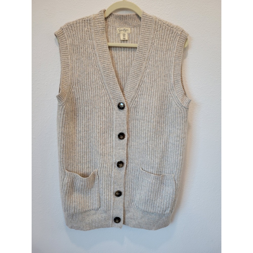Jessica Simpson Beige Button-Up Vest Cardigan‎ – Women's Medium